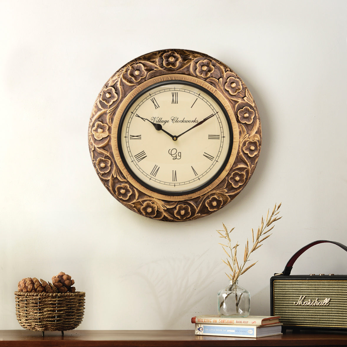 Get Ethnic Wall Clocks Traditional Wall Clocks Green Girgit