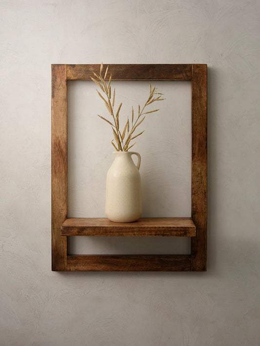 Wooden Rectangle Wall Shelf