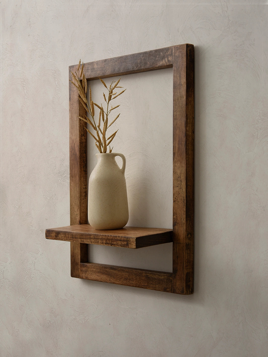 Wooden Rectangle Wall Shelf