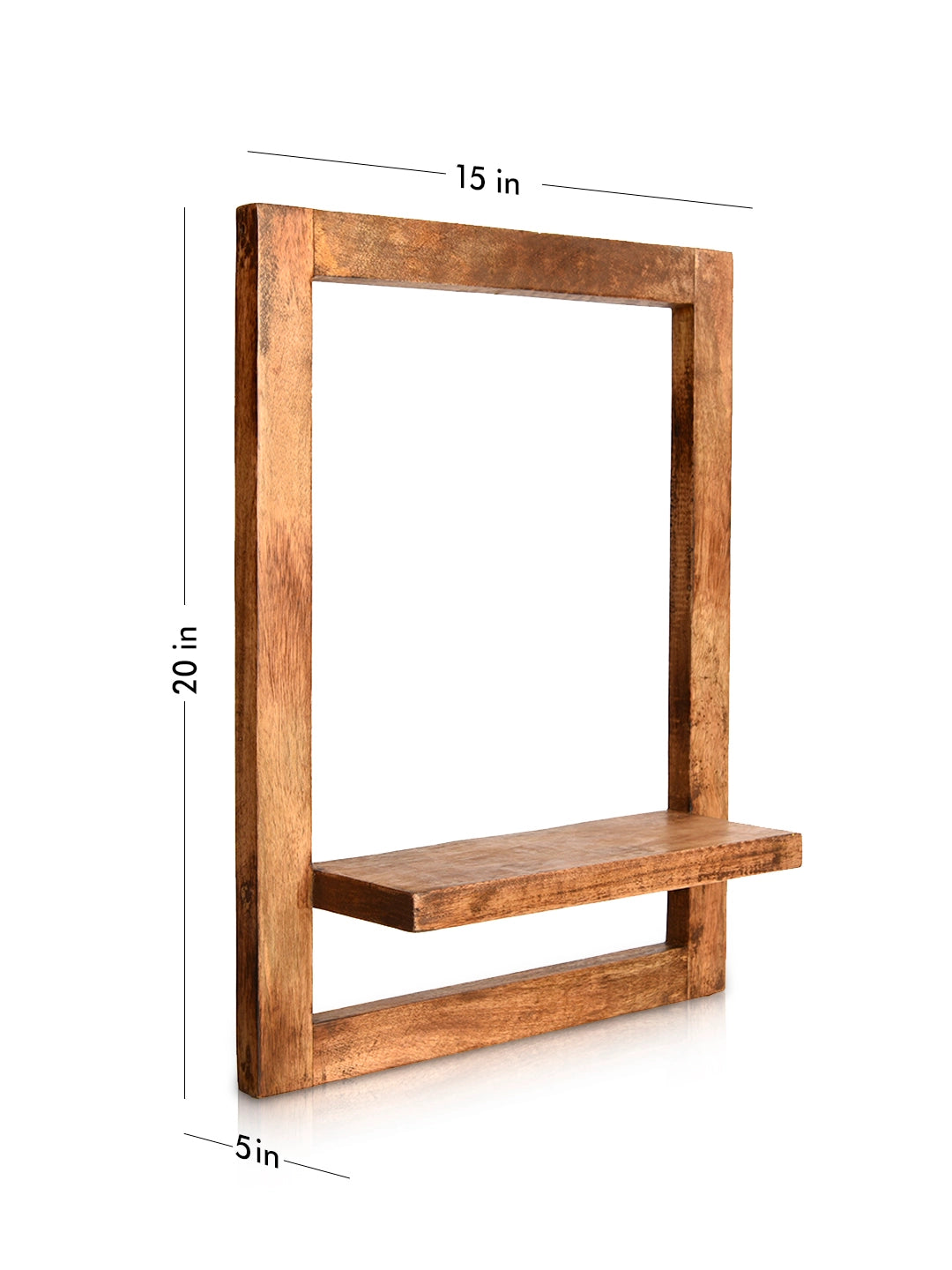 Wooden Rectangle Wall Shelf