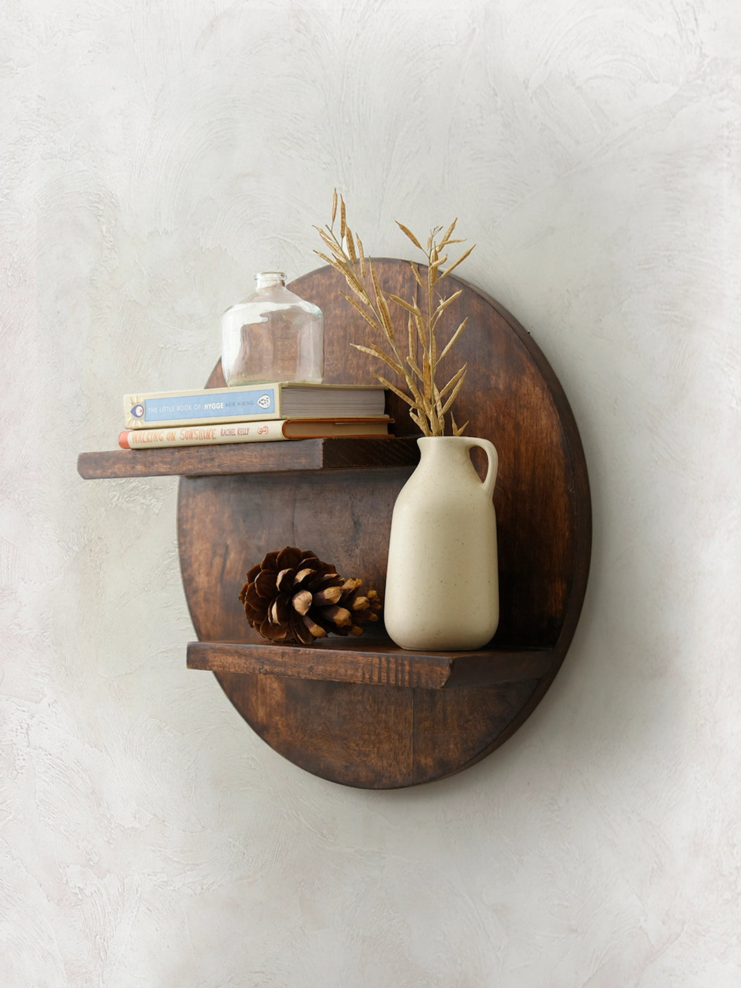Wooden Round Wall Shelf