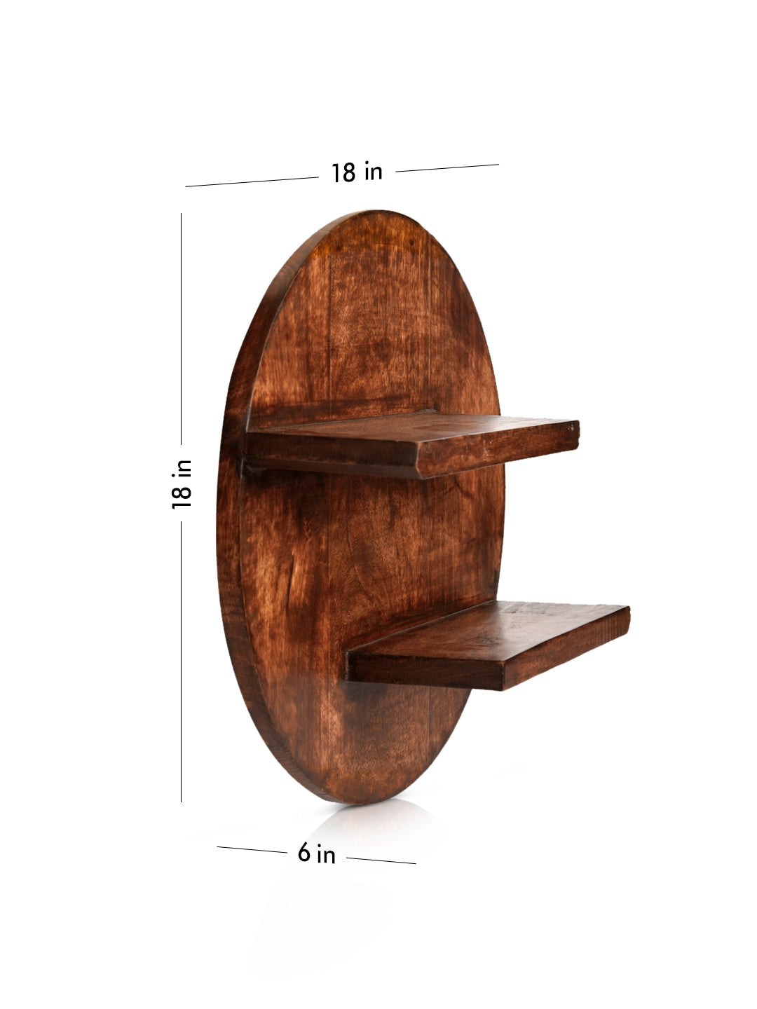 Wooden Round Wall Shelf