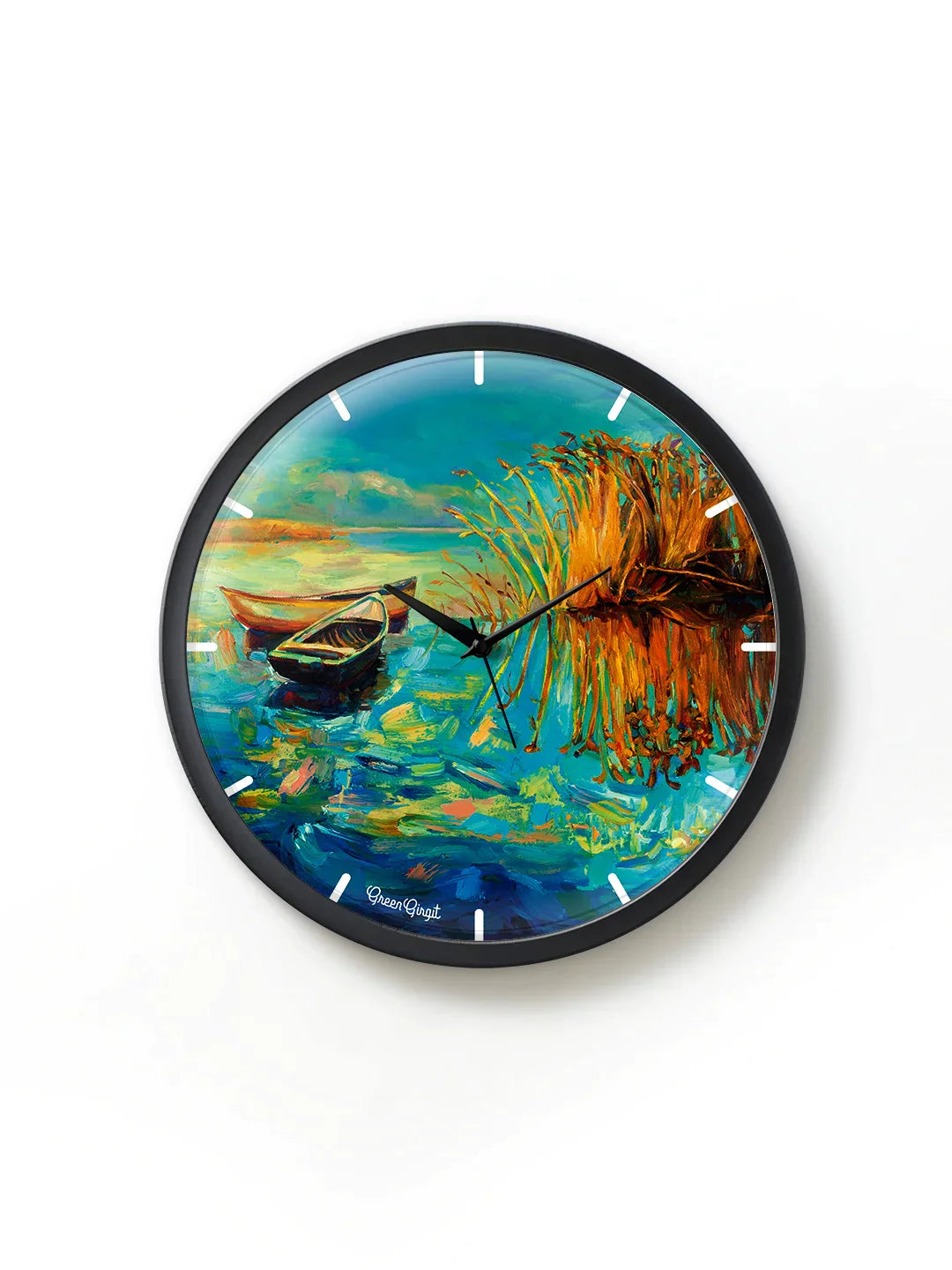 Fishing Boats Multicolor Analog Wall Clock