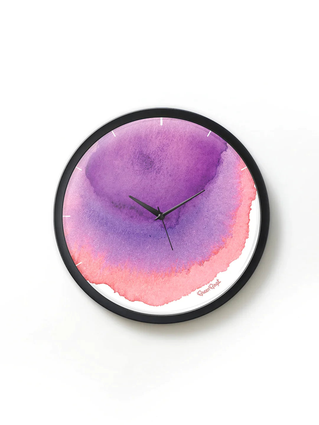 Abstract Watercolors Multicolor 13.5 Inch Plastic Analog Wall Clock