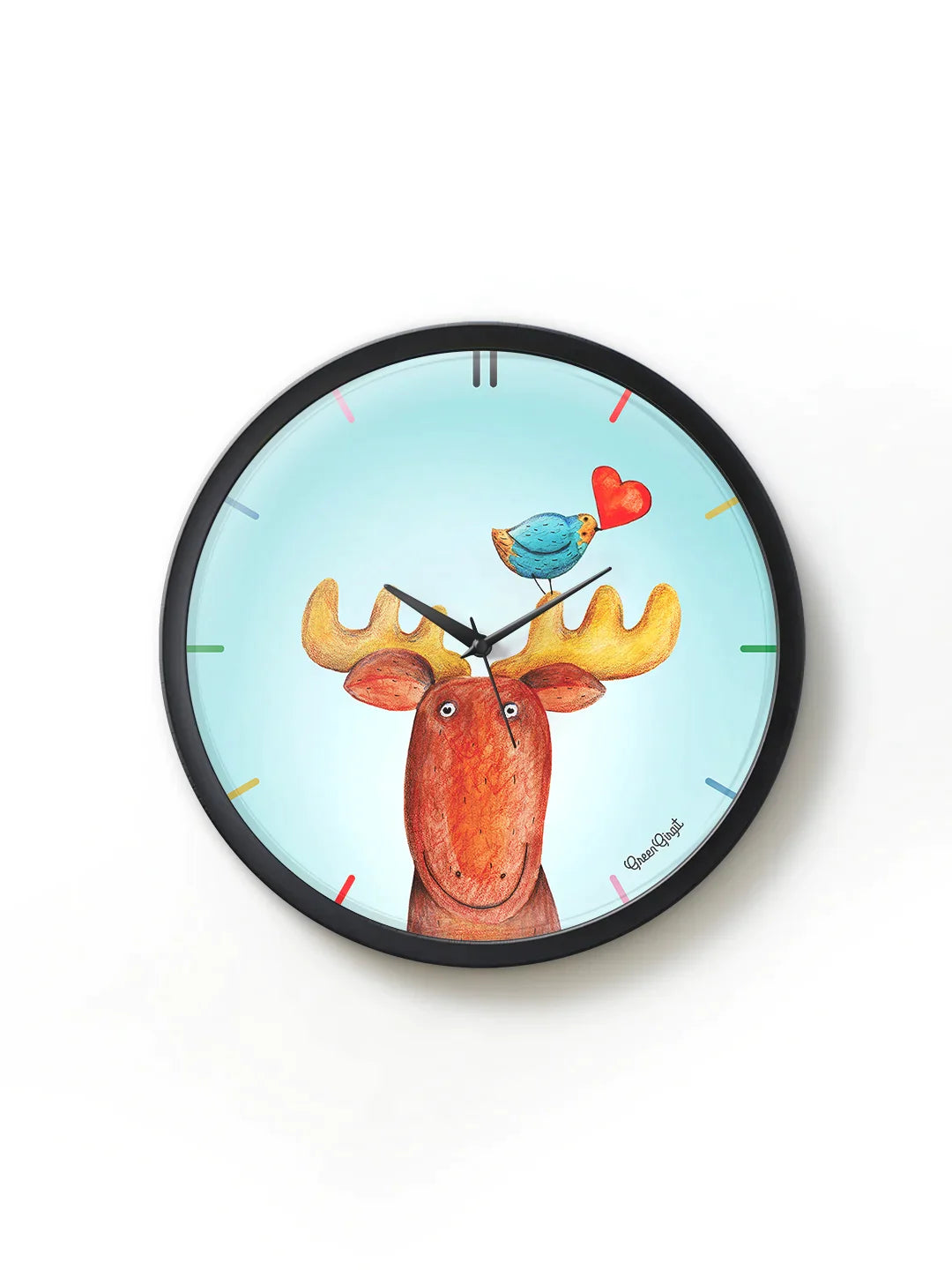 Arty reindeer Multicolor13.5 Inch Plastic Analog Wall Clock