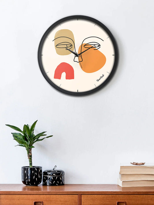 Abstract Face Multicolor Analog Wall Clock