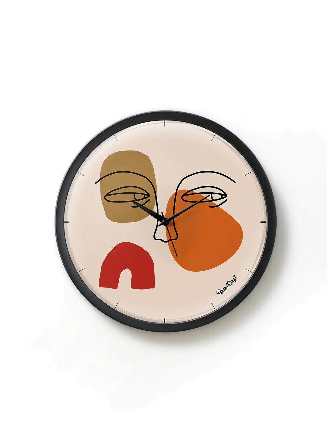 Abstract Face Multicolor 13.5 Inch Plastic Analog Wall Clock