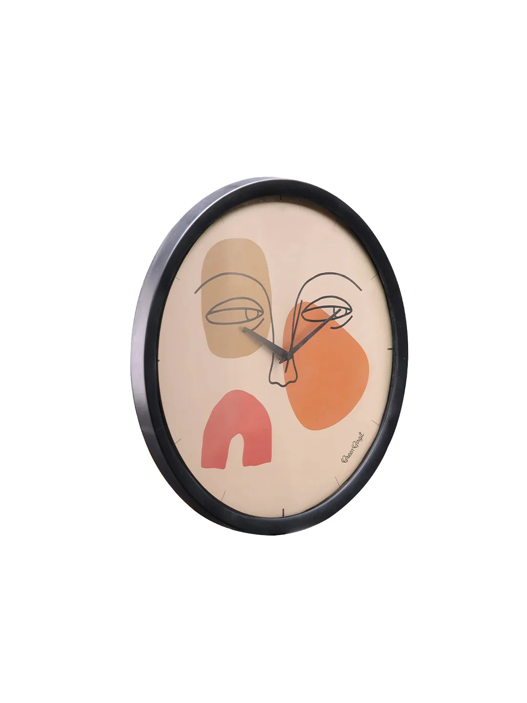Abstract Face Multicolor 13.5 Inch Plastic Analog Wall Clock