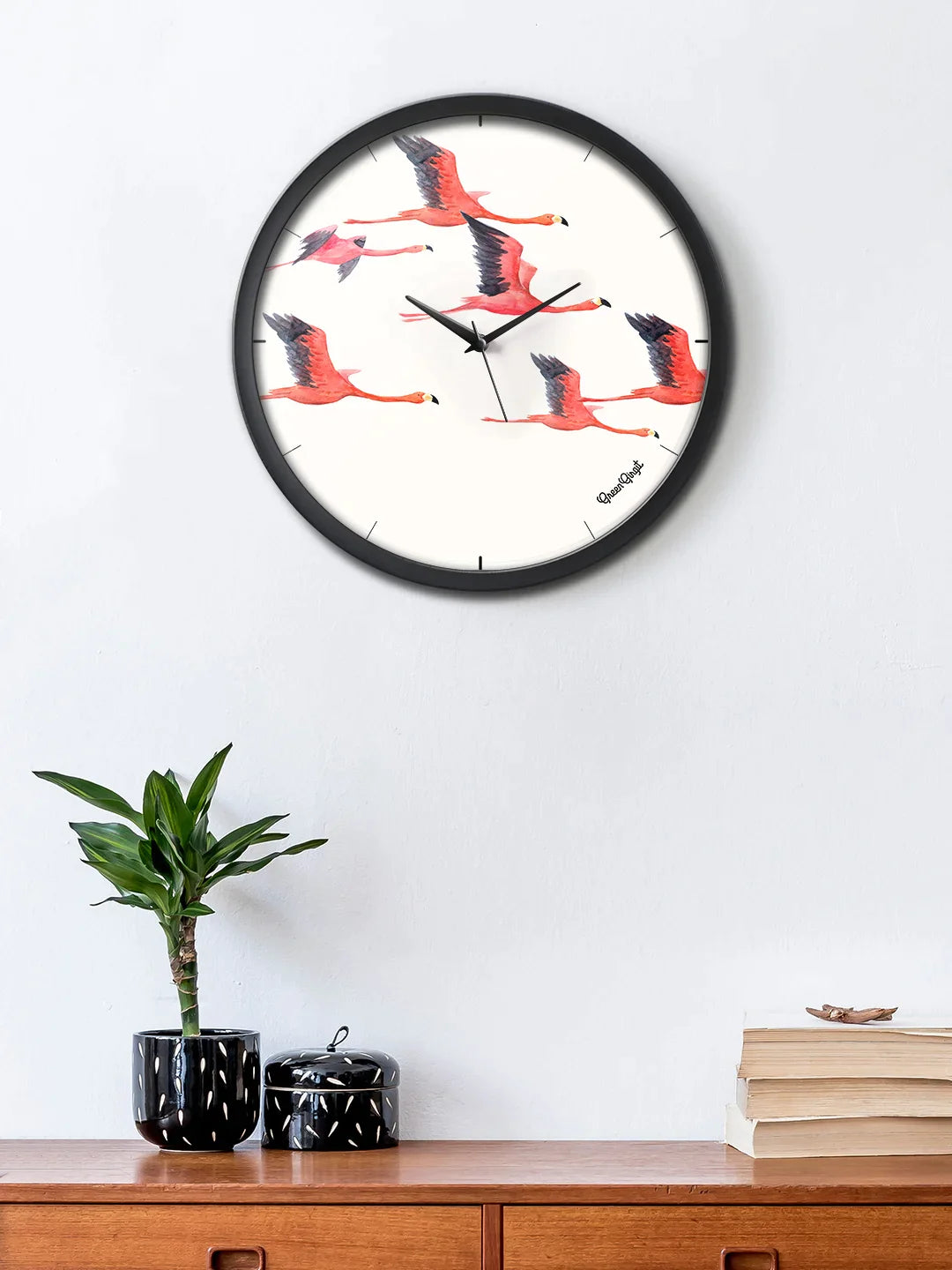 Cute Flamingos Multicolor Analog Wall Clock