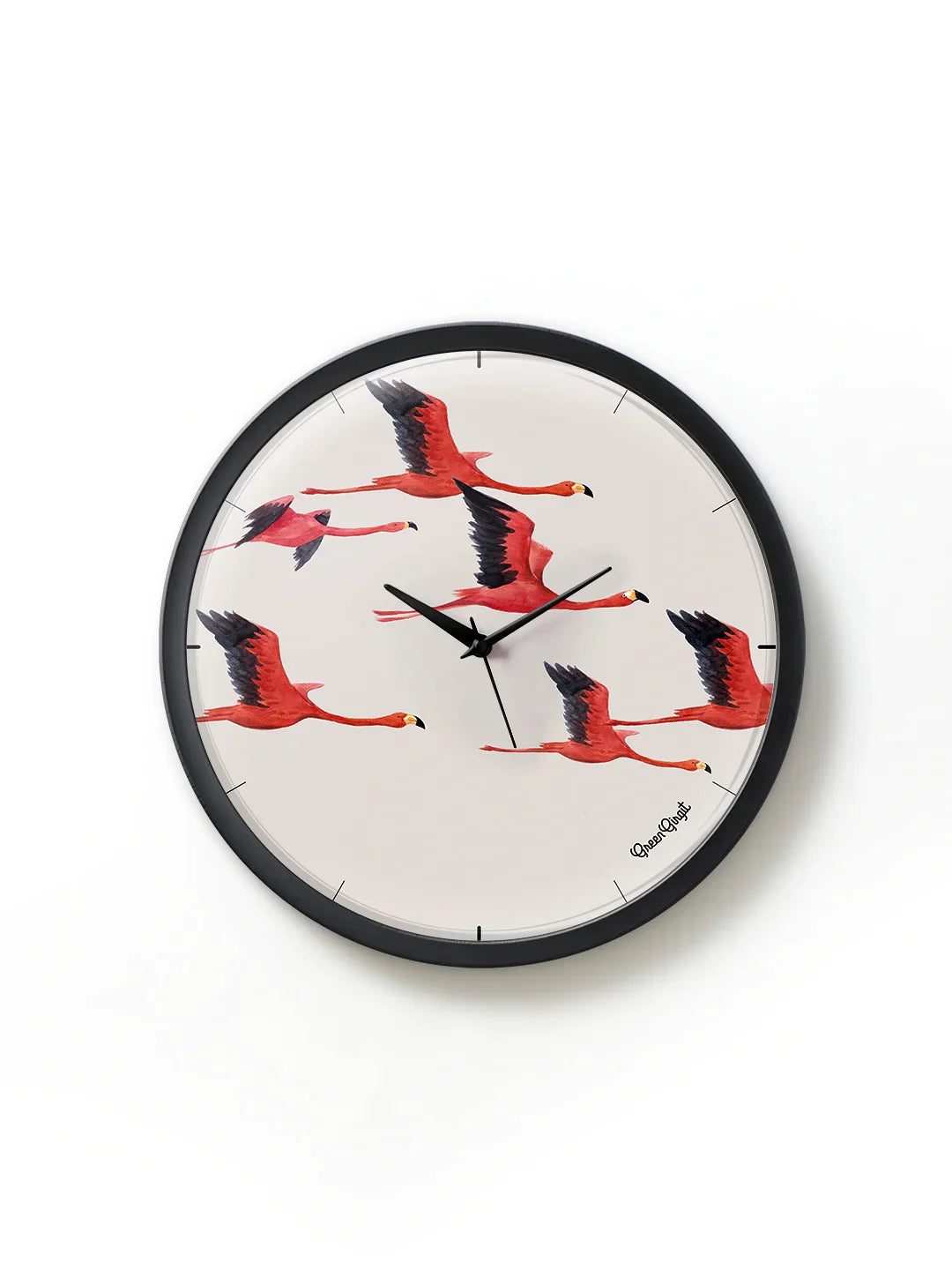Cute Flamingos Multicolor 13.5 Inch Plastic Analog Wall Clock