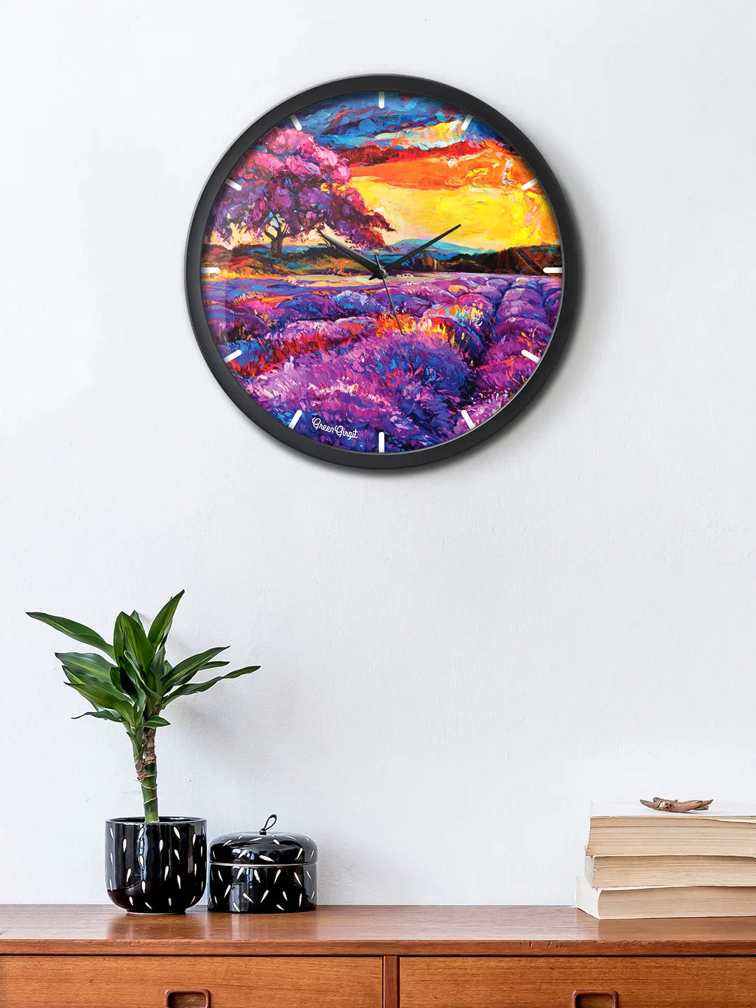 Lavender Field Multicolor Analog Wall Clock