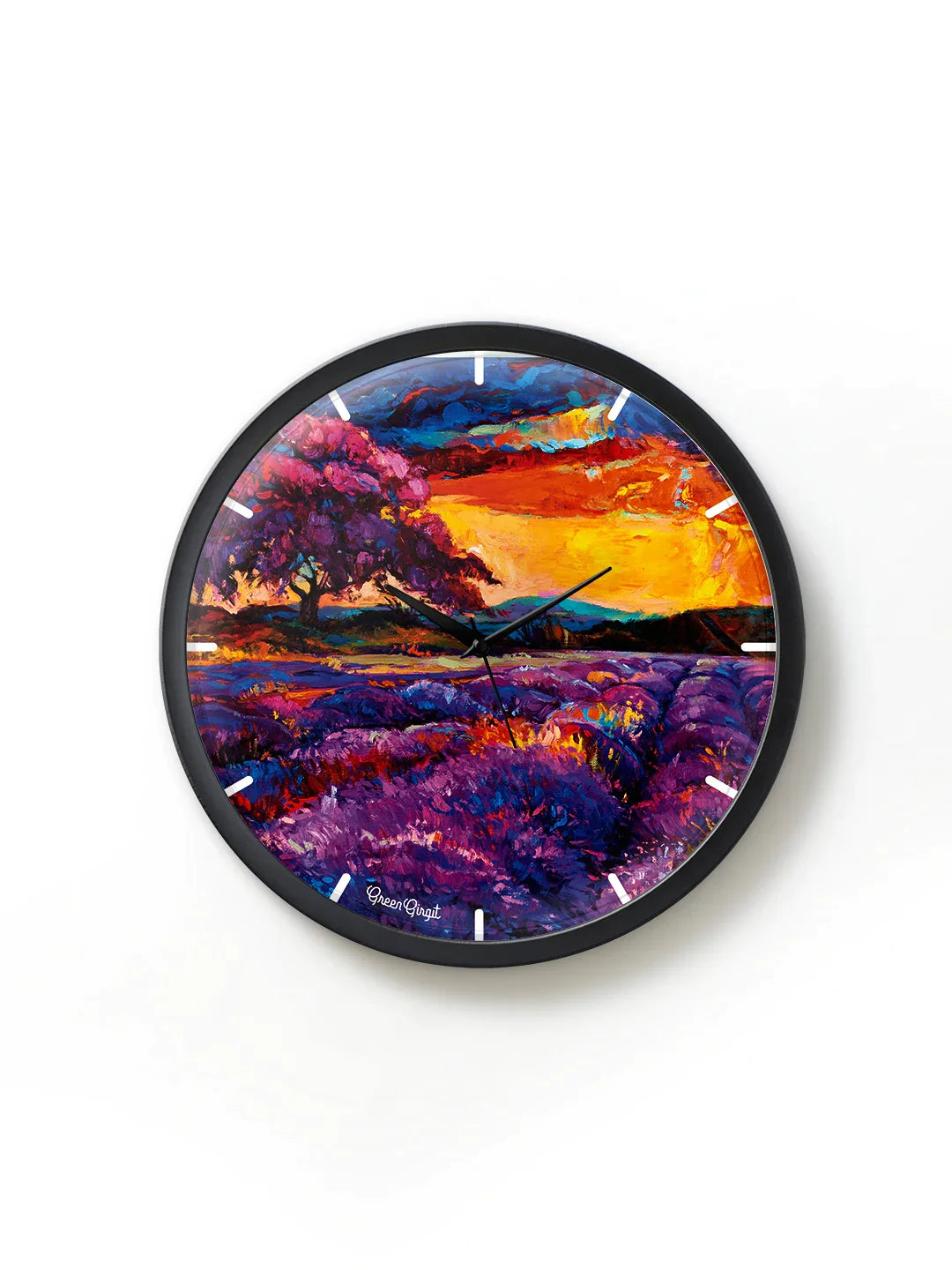 Lavender Field Multicolor 13.5 Inch Plastic Analog Wall Clock