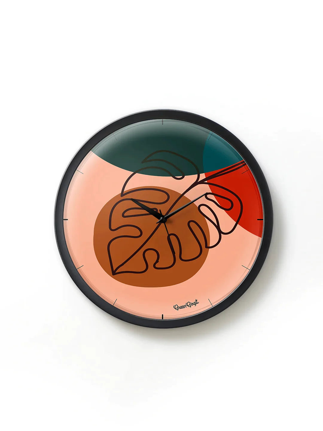 Arty Leaf Multicolor Analog Wall Clock