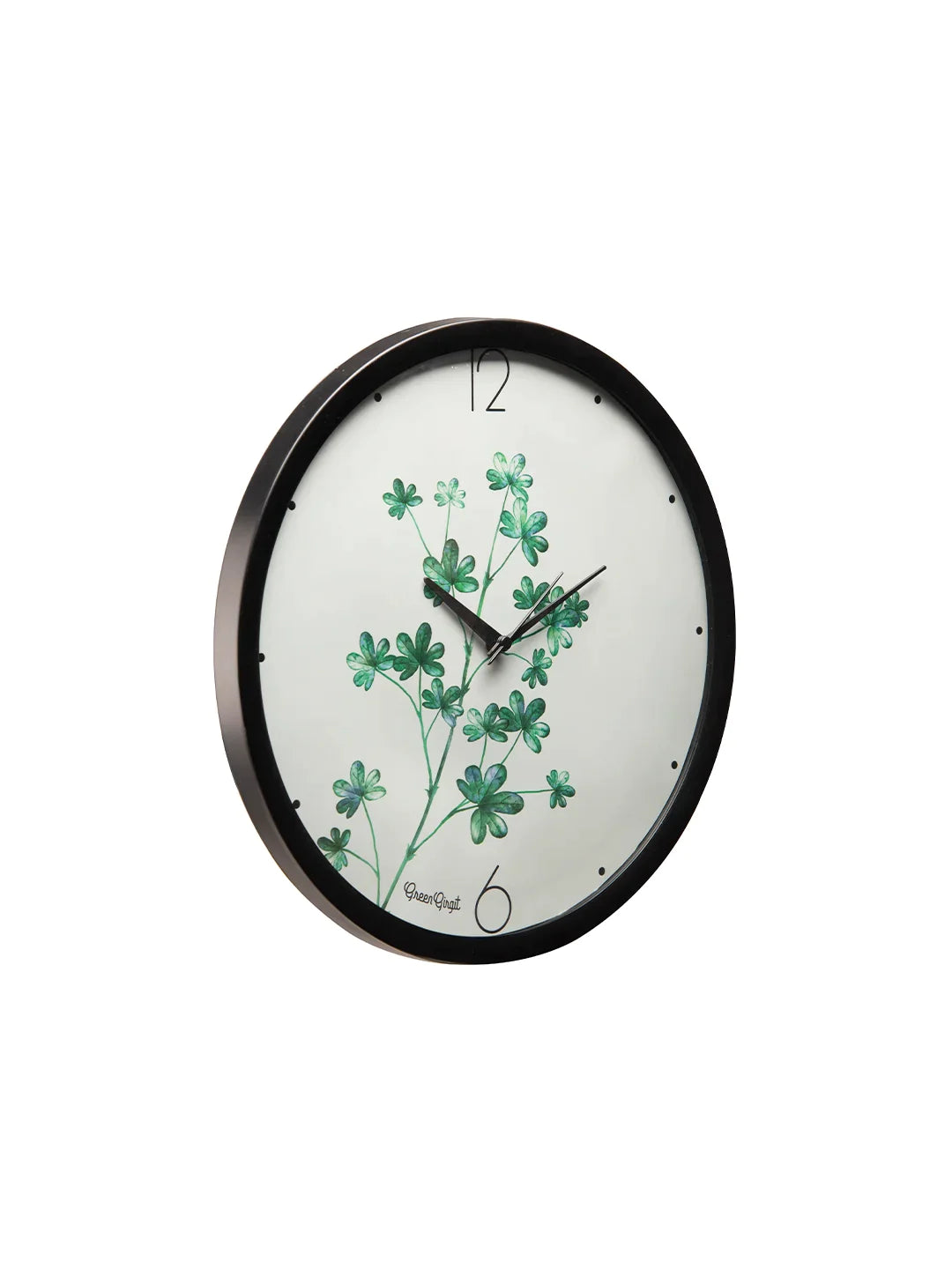 Green leaves Multicolor 13.5 Inch Plastic Analog Wall Clock