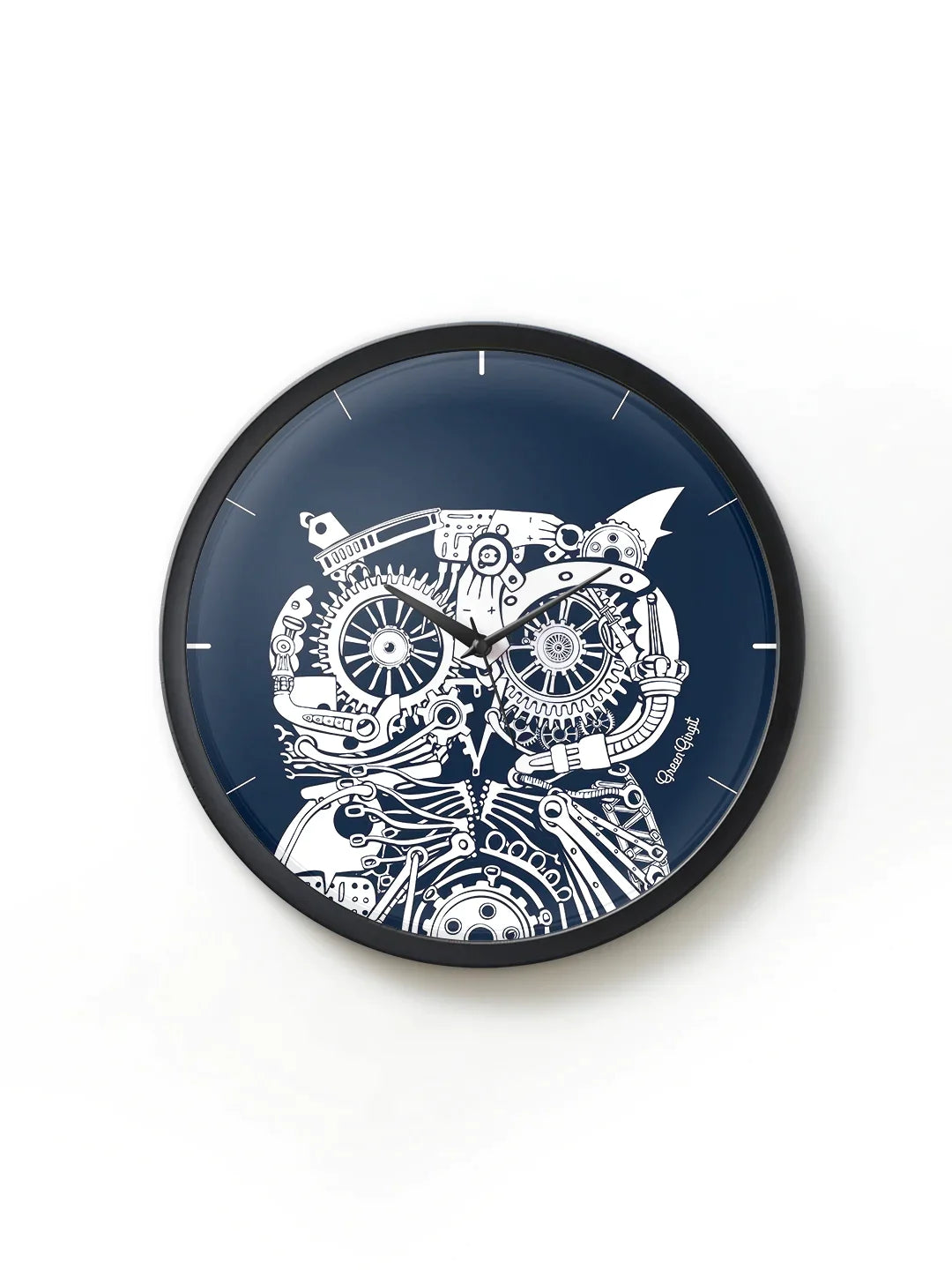 Techno owl Multicolor Wall Clock