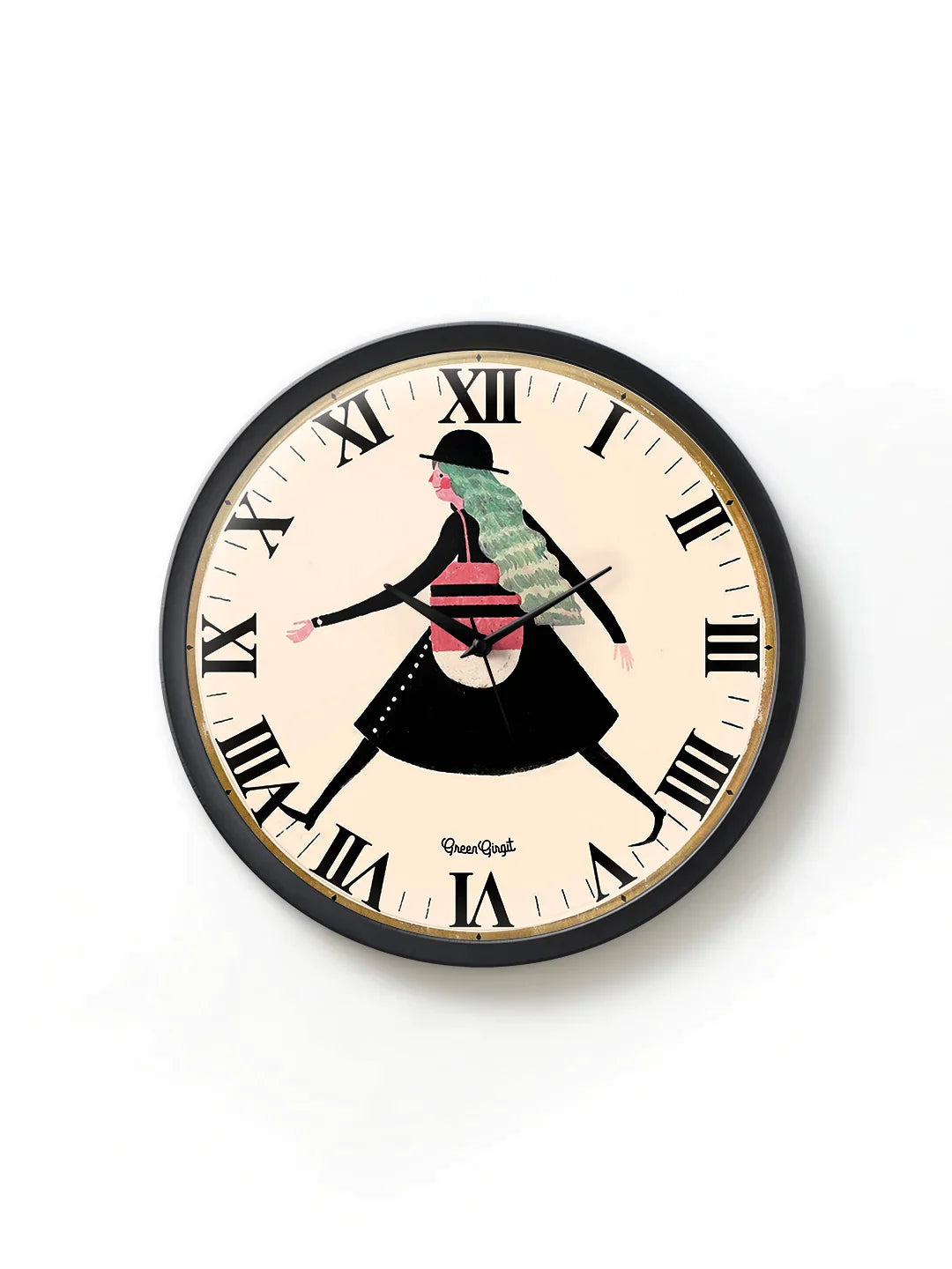 Wandering Girl Multicolor Analog Wall Clock