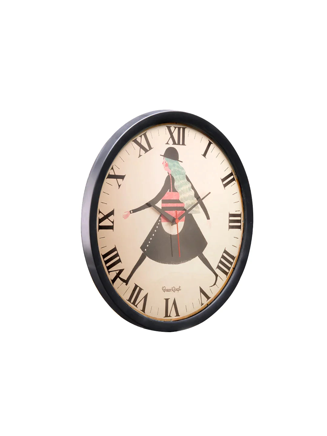 Wandering Girl Multicolor Analog Wall Clock