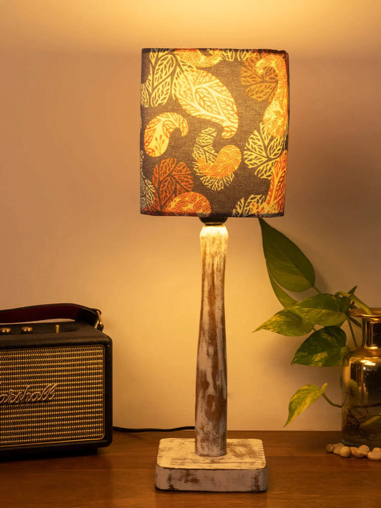 Curve Distress white Lamp with Colorful Ambee shade