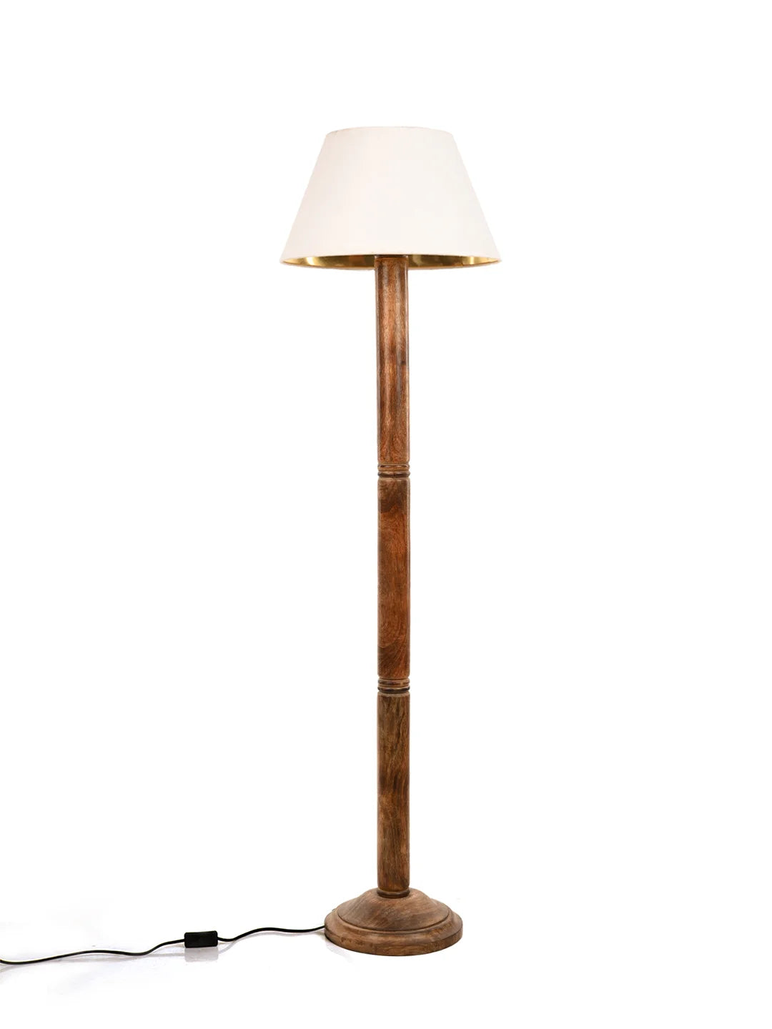 Floor Lamp Brown Ring with Solid White Taper Lamp Shade