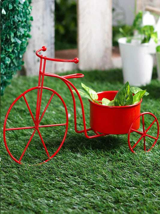 Small Cycle Planter Red