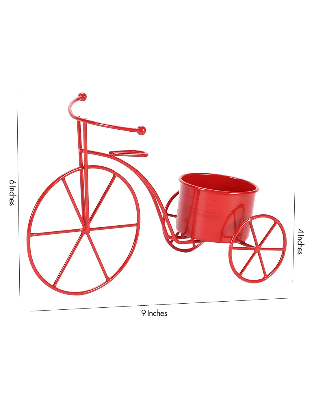 Small Cycle Planter Red