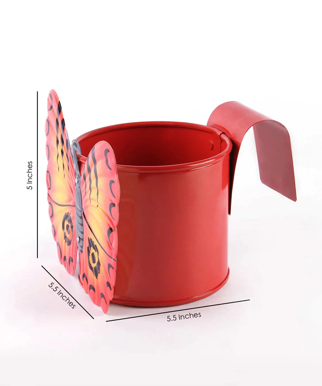 Butterfly Railing Pot Red
