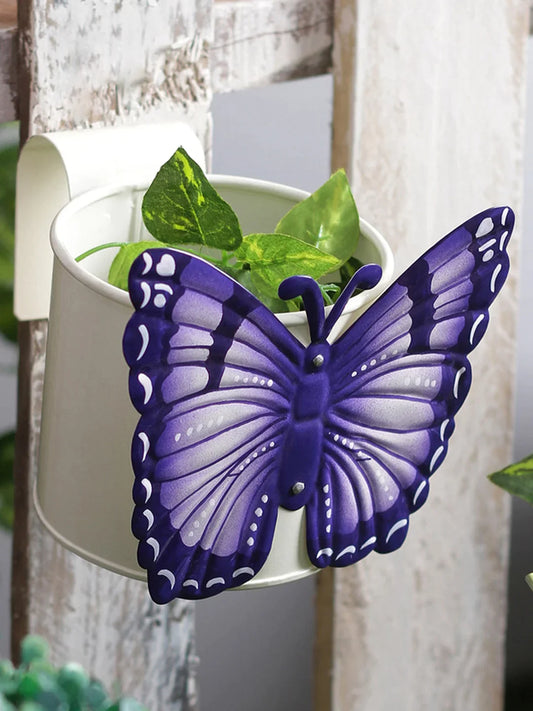 Butterfly Railing Pot White