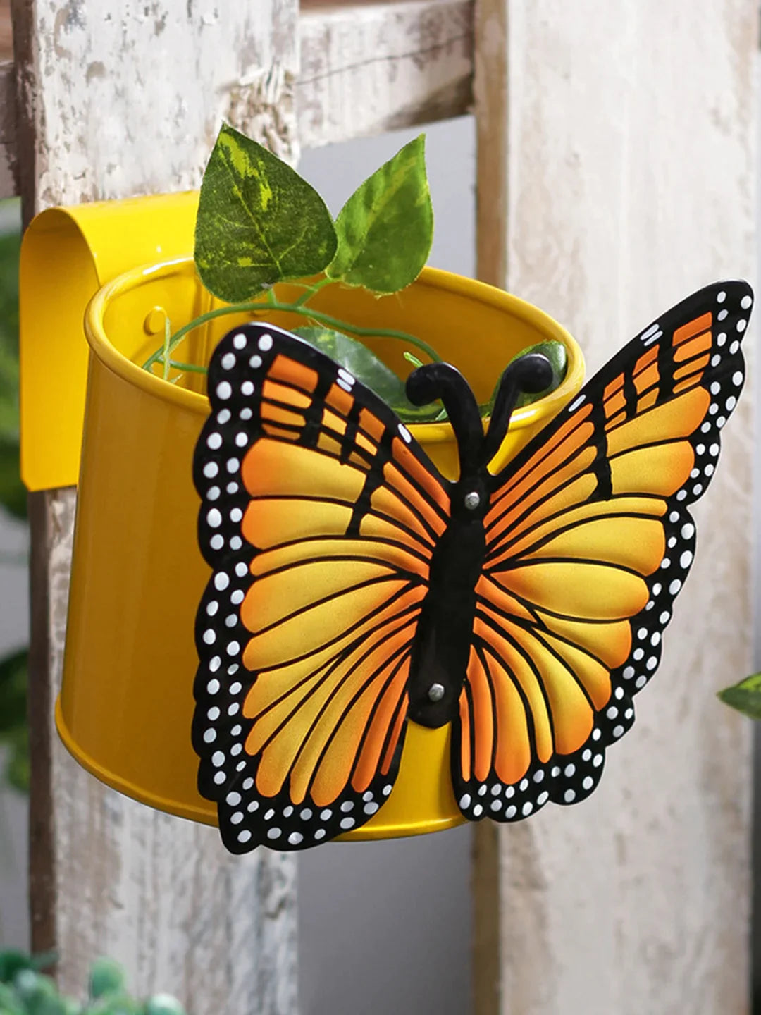 Butterfly Railing Pot Yellow