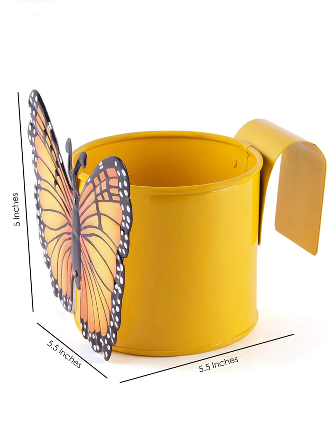 Butterfly Railing Pot Yellow