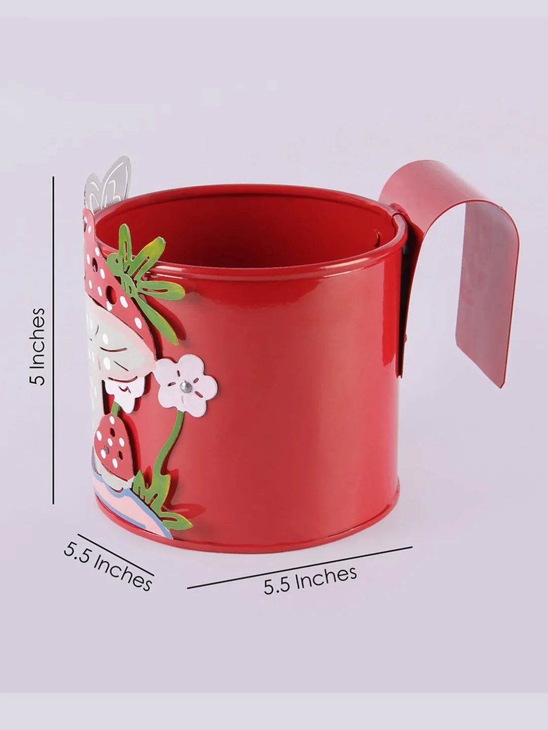 Mushroom Railing Pot Red