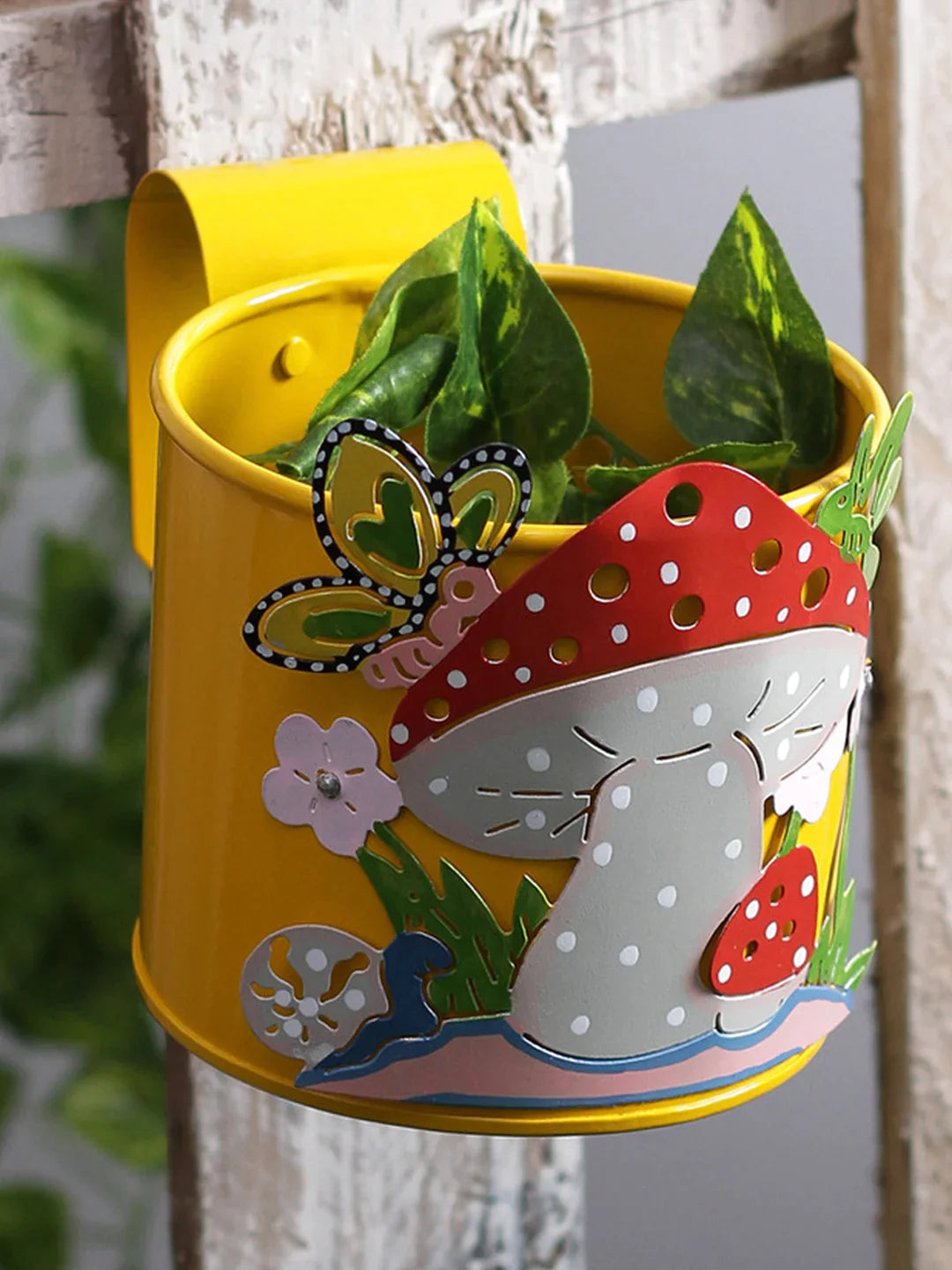 Mushroom Railing Pot Yellow