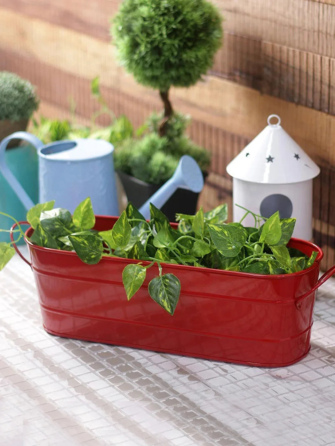 Oval Planter Large Red 16 Inches