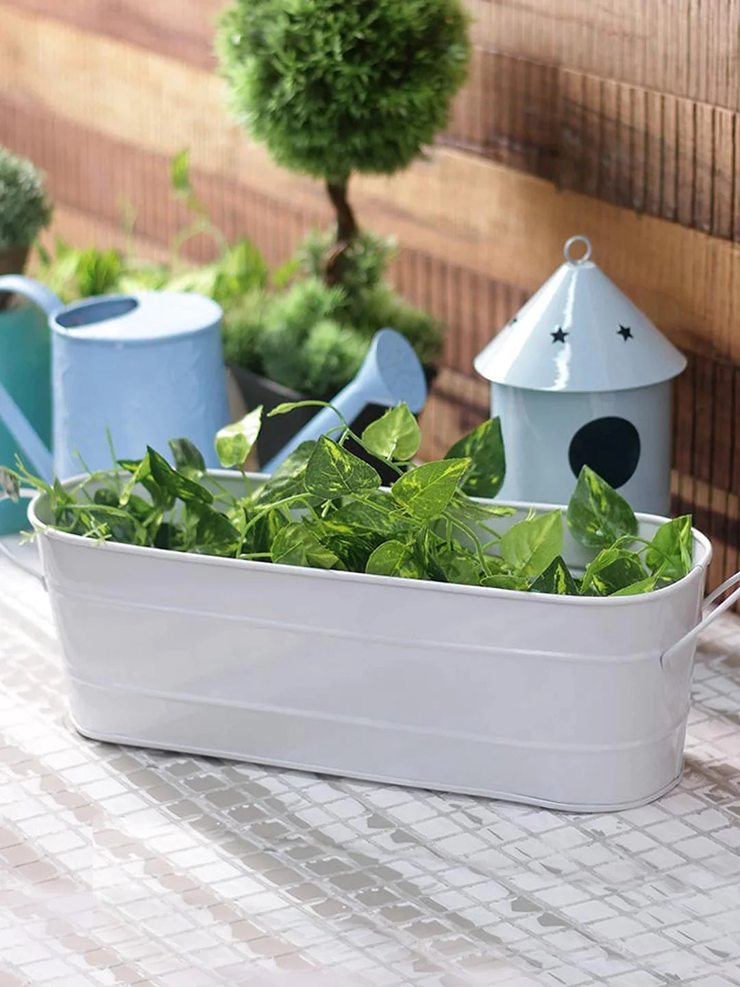 Oval Planter Large White 16 Inches