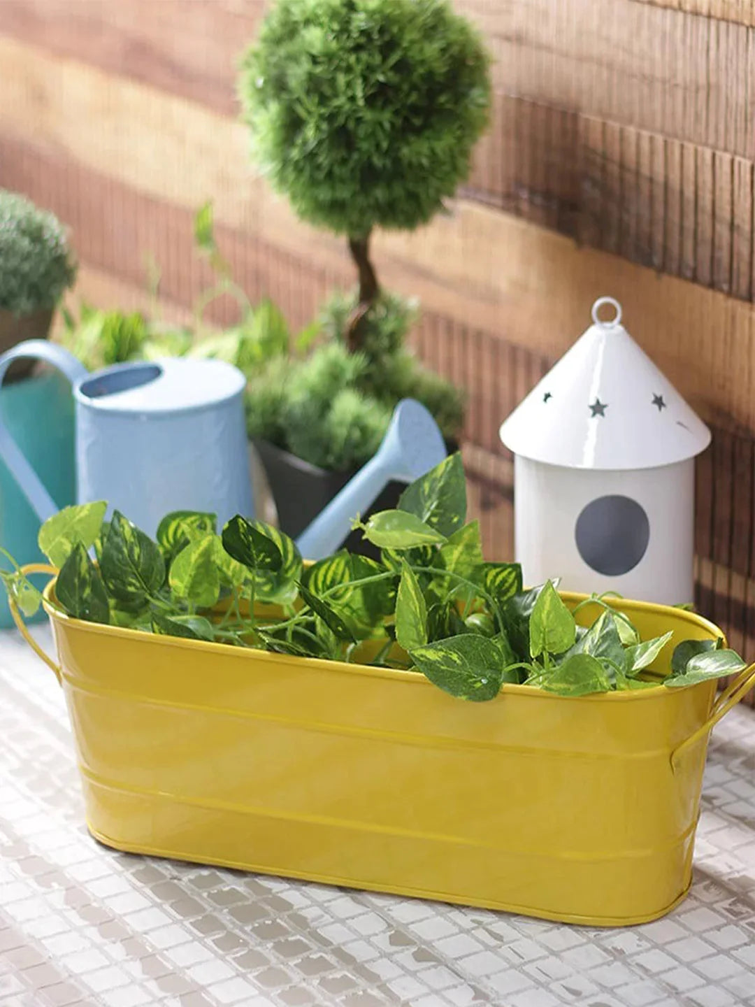 Oval Planter Large Yellow 16 Inches