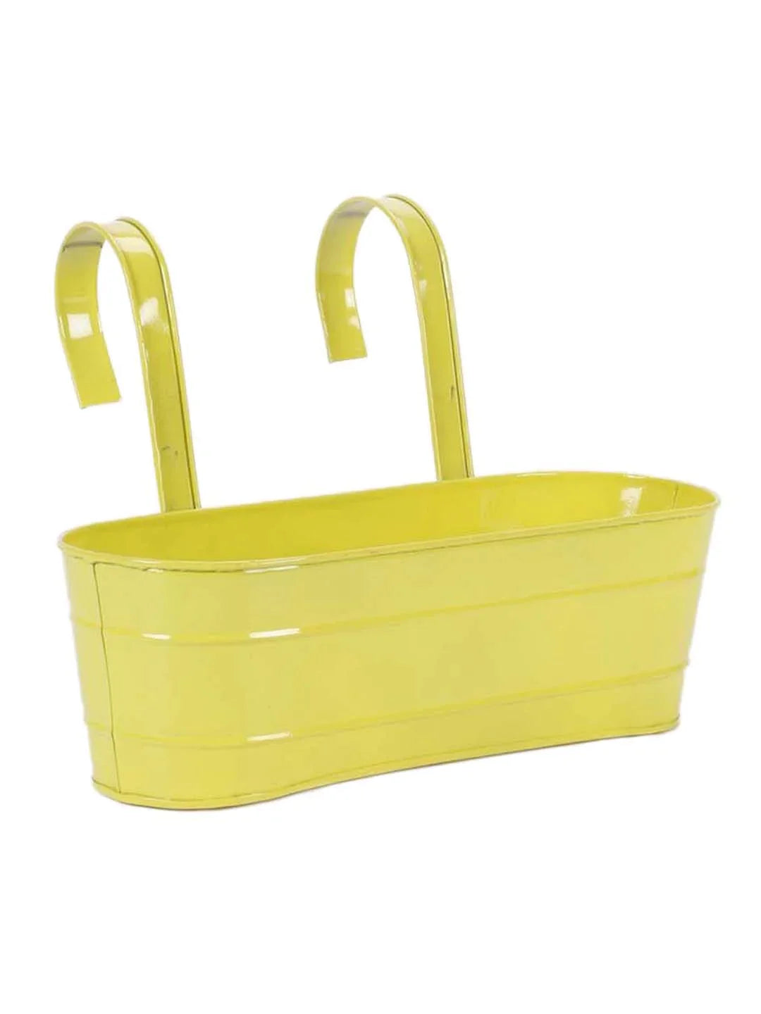 Oval Railing Planter Large Yellow 16 Inches
