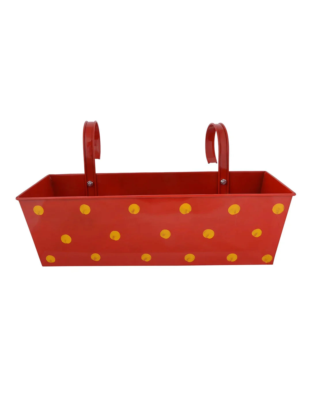 Polka Dot Rectangle Planter Red 18 Inches