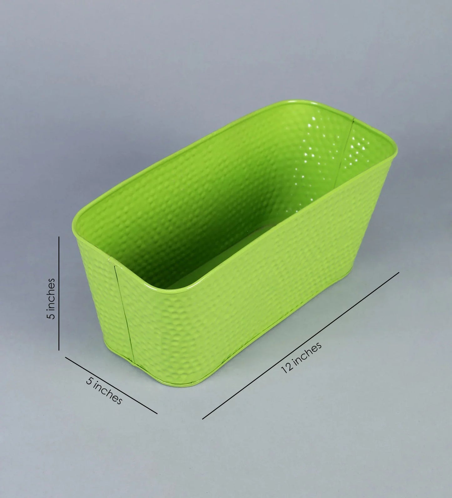 Set of Two 12'' Embossed Pot Green & Orange