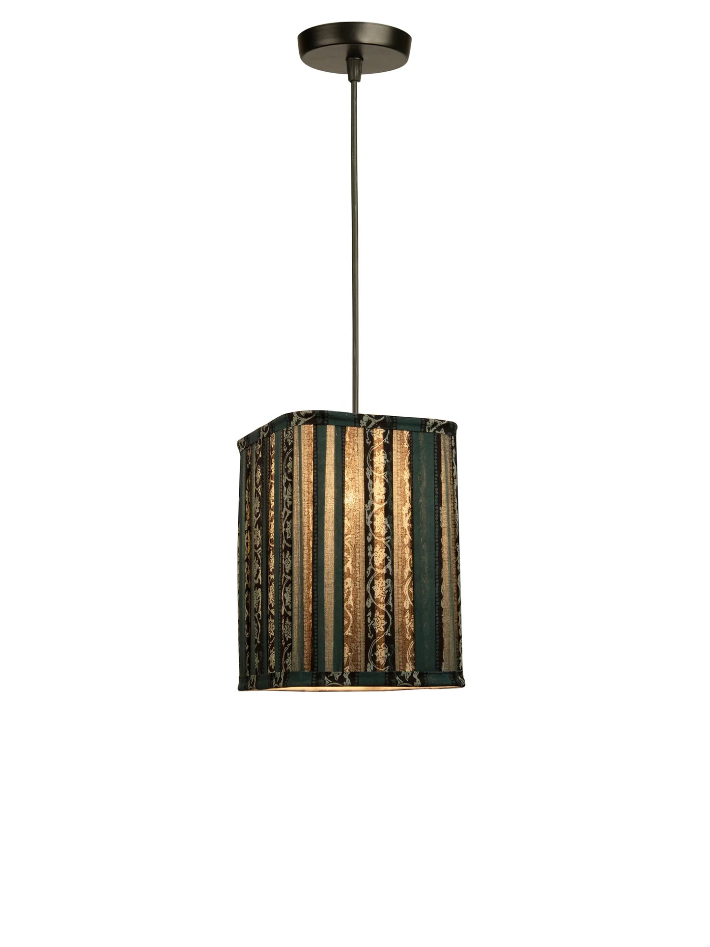 Green Block Print Hanging Shade