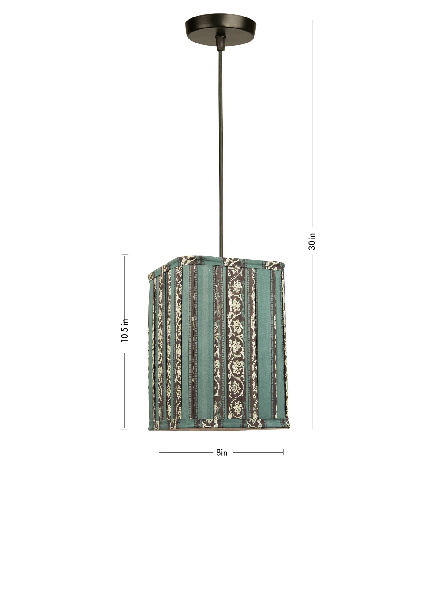 Green Block Print Hanging Shade