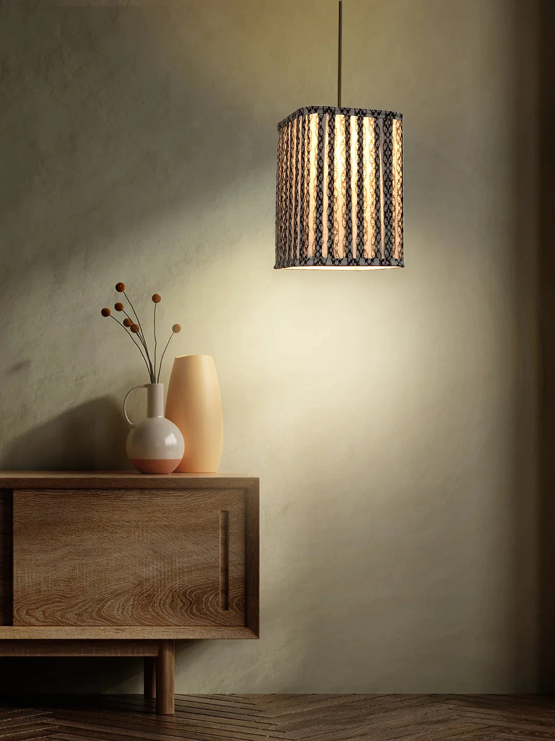 Grey Rope Print Hanging Shade