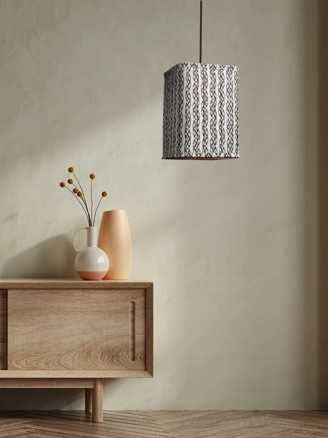 Grey Rope Print Hanging Shade