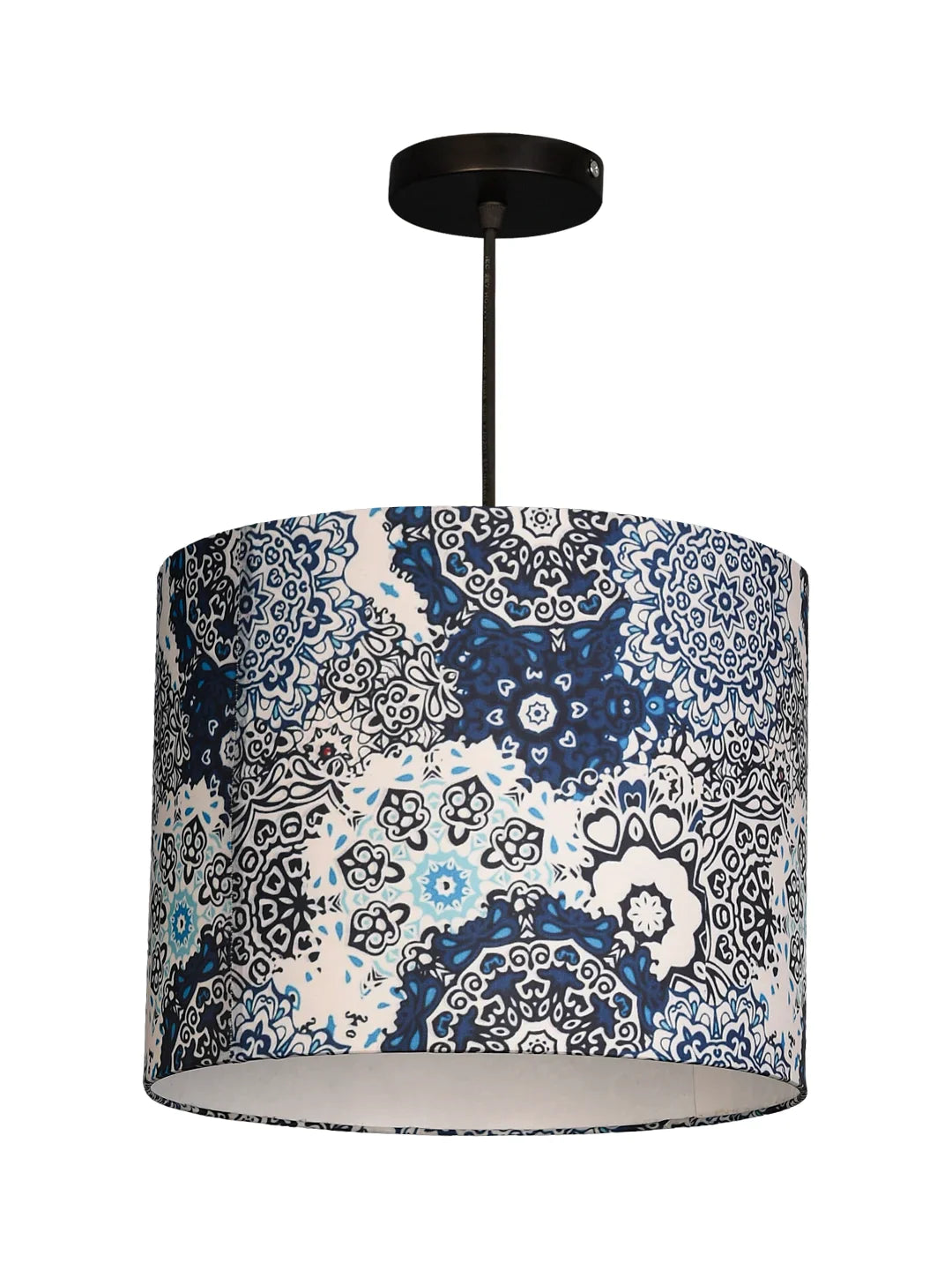 Blue Batik Print Round Hanging Shade
