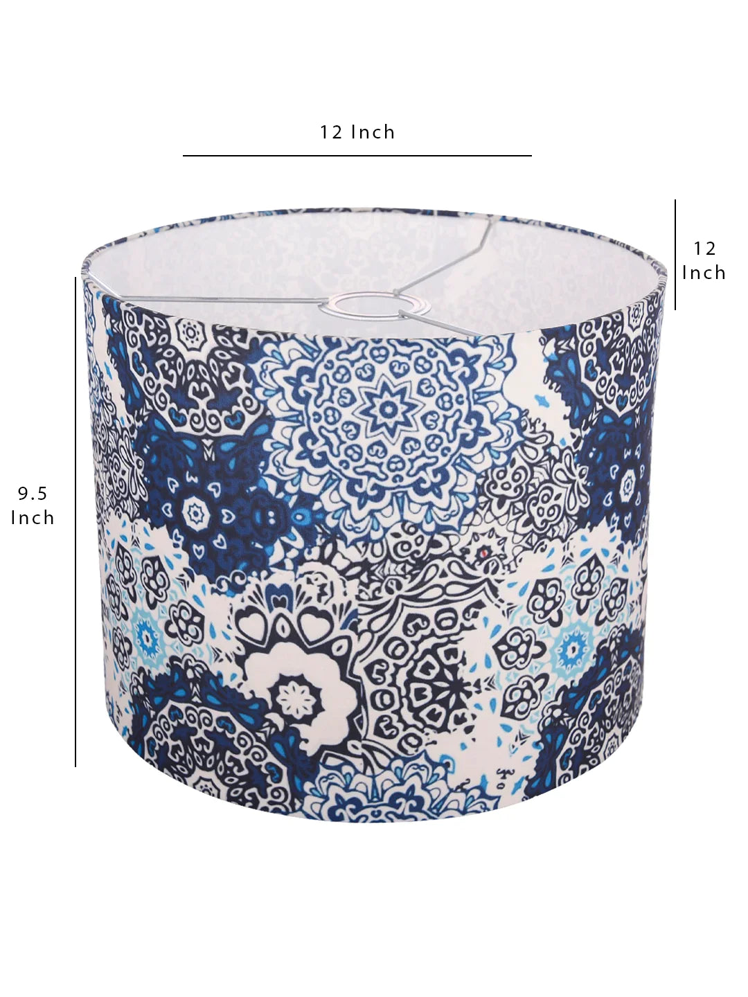 Blue Batik Print Round Hanging Shade