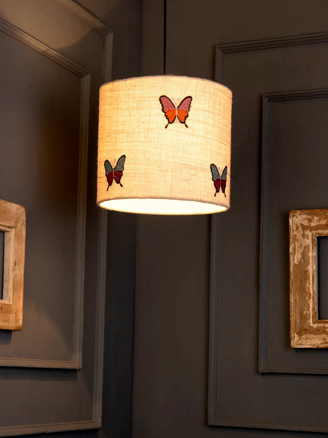 Embroided Butterflies Hanging Shade