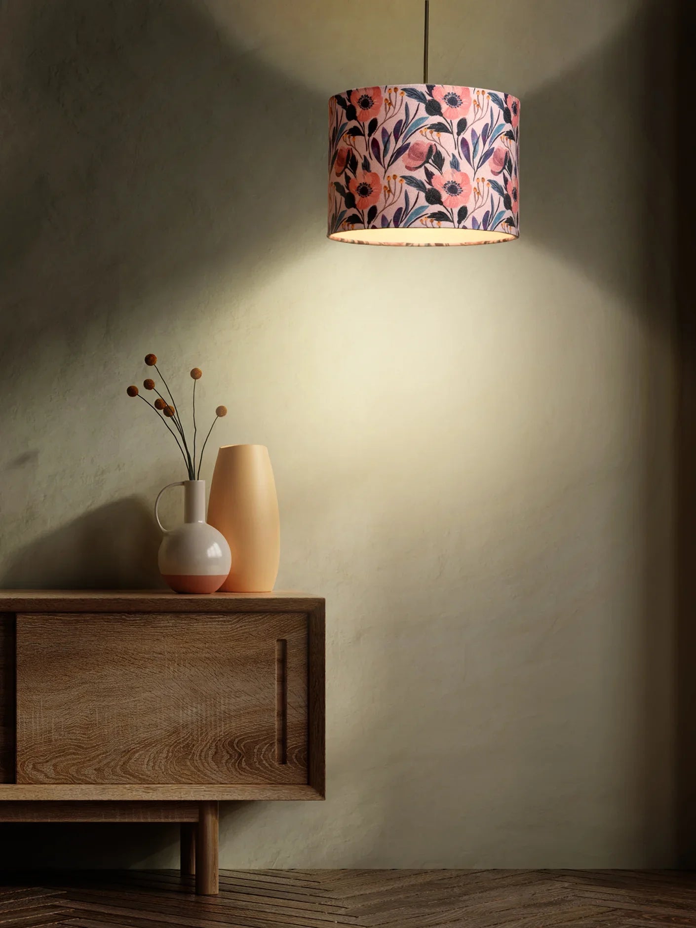 Pink Floral Hanging Shade