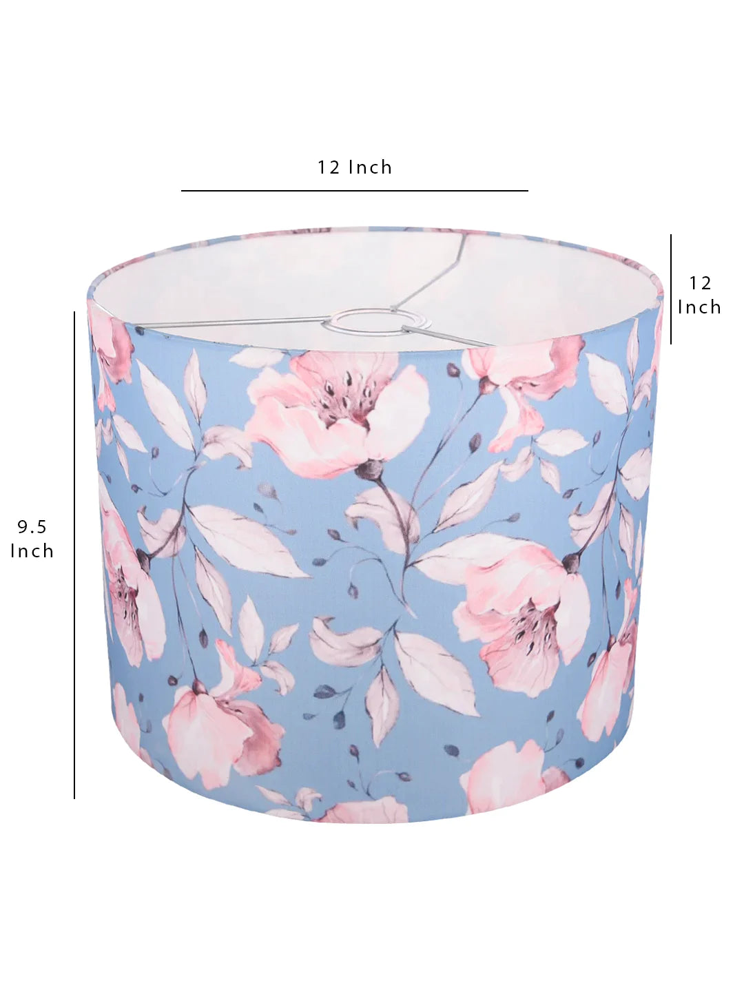 Turquoise Floral Round Hanging Shade