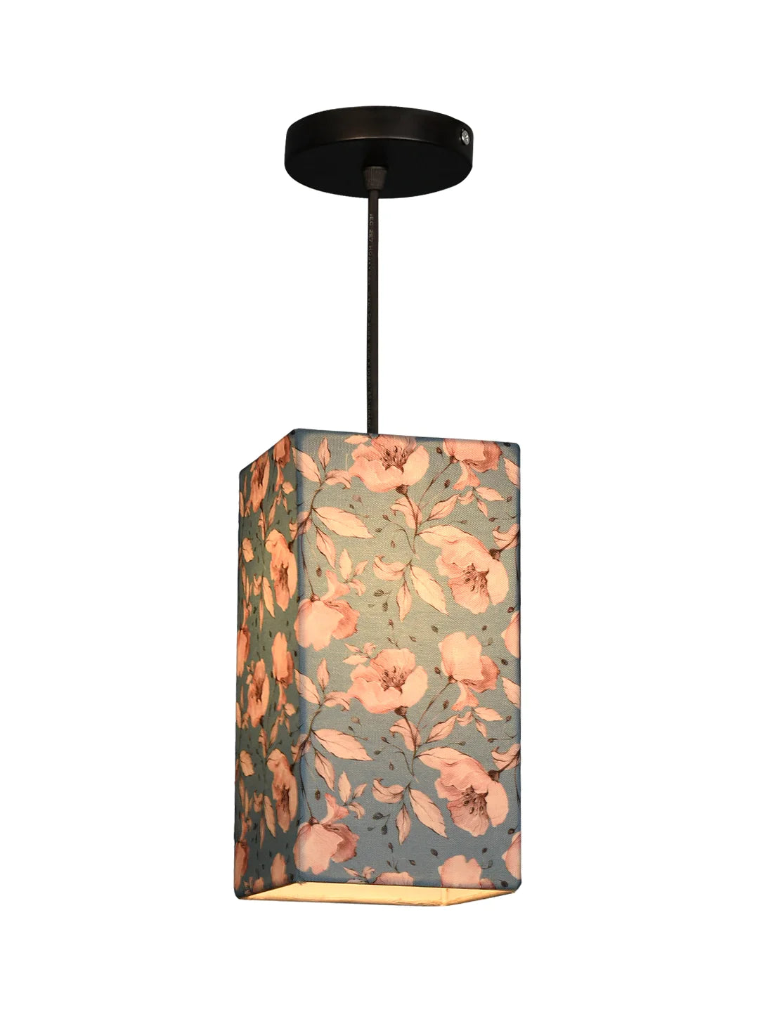 Turquoise Floral Hanging Shade