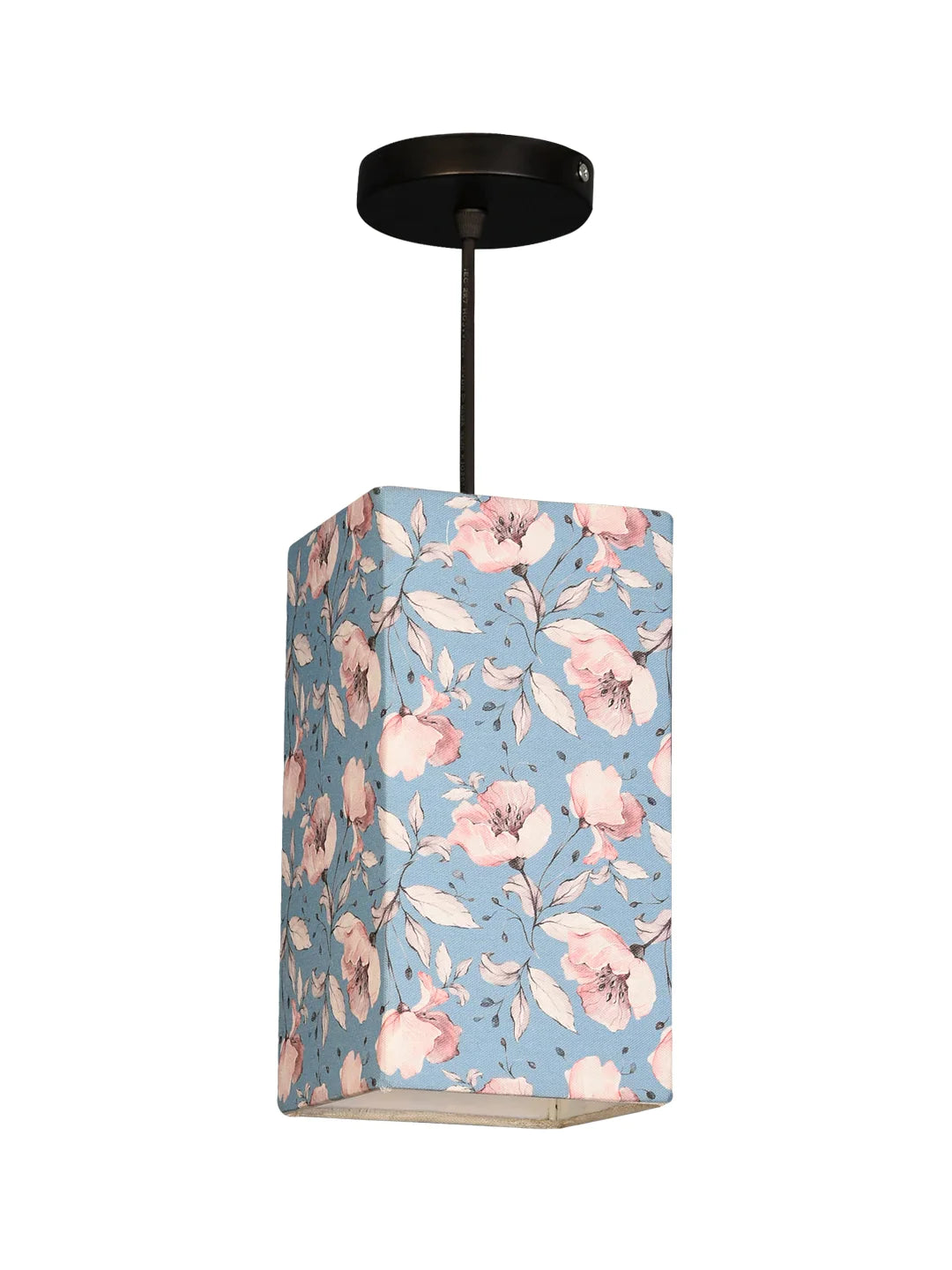 Turquoise Floral Hanging Shade
