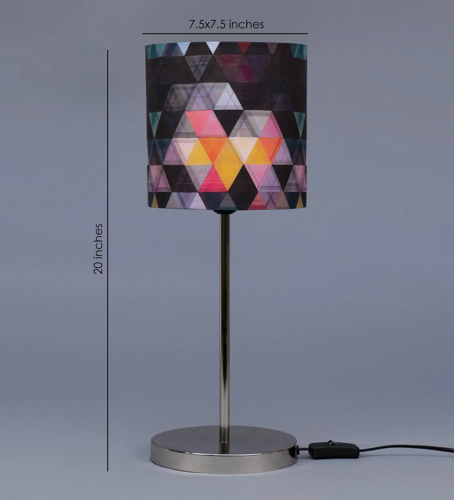 Metal Chrome Finish Lamp with Multicolor Hocus Pocus Lamp Shade