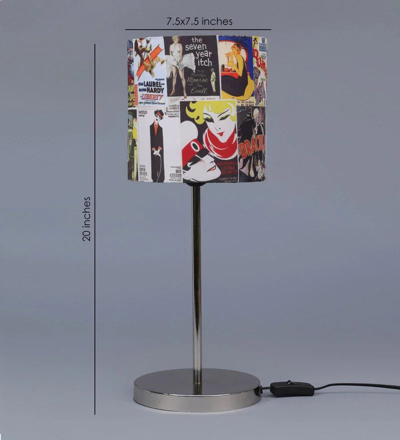 Metal Chrome Finish Lamp with Classic Hollywood Lamp Shade